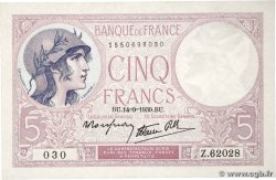 5 Francs FEMME CASQUÉE modifié FRANCE  1939 F.04.08