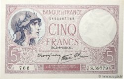 5 Francs FEMME CASQUÉE modifié FRANKREICH  1939 F.04.04 ST