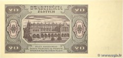 20 Zlotych POLOGNE  1948 P.137 pr.NEUF