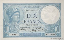 10 Francs MINERVE modifié FRANCE  1940 F.07.16