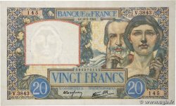 20 Francs TRAVAIL ET SCIENCE FRANCE  1941 F.12.14