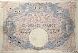 50 Francs BLEU ET ROSE FRANKREICH  1909 F.14.22 S