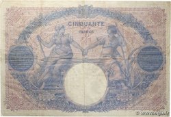 50 Francs BLEU ET ROSE FRANKREICH  1911 F.14.24a fSS