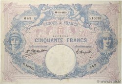 50 Francs BLEU ET ROSE FRANKREICH  1923 F.14.36 fSS