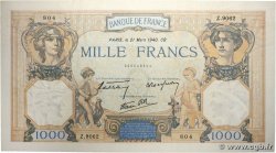 1000 Francs CÉRÈS ET MERCURE type modifié FRANKREICH  1940 F.38.44 fST
