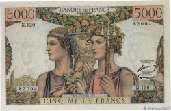 5000 Francs TERRE ET MER FRANCE  1953 F.48.08 SUP