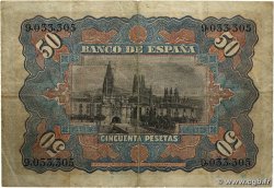 50 Pesetas SPANIEN  1907 P.063a fSS