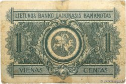 1 Centas LITUANIE  1922 P.01 TB