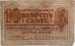 10 Centu LITAUEN  1922 P.10a fS