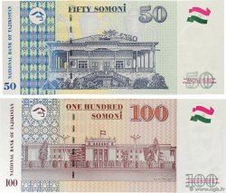 50 et 100 Somoni Lot TADJIKISTAN  1999 P.18a et P.19a pr.NEUF
