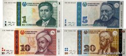 1, 5, 10 et 20 Somoni Lot TAJIKISTAN  1999 P.14a, P.15, P.16a et P.17a