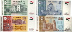 1, 5, 10 et 20 Somoni Lot TAJIKISTAN  1999 P.14a, P.15, P.16a et P.17a UNC-