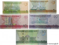 1 au 50 Manat Lot TURKMENISTAN  2009 P.22 à P.26 UNC