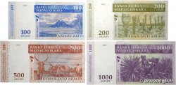 500 Francs - 100 Ariary au 5000 Francs - 1000 Ariary Lot MADAGASCAR  2004 P.086a, P.087a, P.088a et P.089a UNC