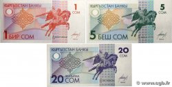 1, 5 et 20 Som Lot KYRGYZSTAN  1993 P.04 P.05 P.06