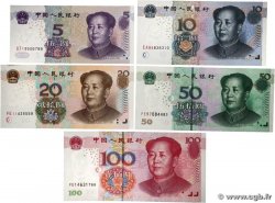 5 au 100 Yuan Lot CHINA  2005 P.0903a au P.907a