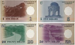 1 à 50 Diram Lot TAJIKISTAN  1999 P.10 à 13 UNC