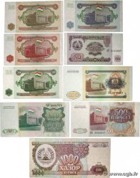 1 à 1000 Rubles Lot TADJIKISTAN  1994 P.01 à P.09a NEUF