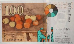100 Francs CÉZANNE Petit numéro FRANCE  1997 F.74.01A UNC