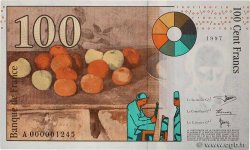 100 Francs CÉZANNE Petit numéro FRANCE  1997 F.74.01A UNC-