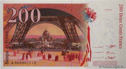 200 Francs EIFFEL Petit numéro FRANCIA  1995 F.75.01A FDC