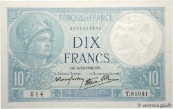 10 Francs MINERVE modifié FRANCE  1940 F.07.23