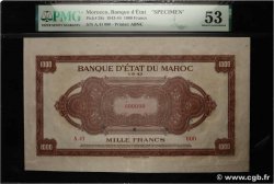 1000 Francs Spécimen MAROC  1944 P.28s