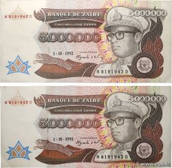 5000000 Zaïres Consécutifs ZAÏRE  1992 P.46a
