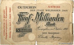 5 Milliards Mark ALLEMAGNE Wiesbaden 1923 P.-