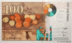 100 Francs CÉZANNE Petit numéro FRANCE  1997 F.74.01A pr.NEUF