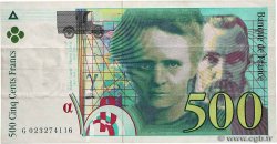 500 Francs PIERRE ET MARIE CURIE Sans le symbole du Radium Fauté FRANCE  1994 F.76f3.01 VF+