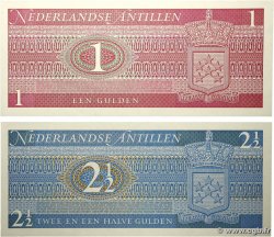1 et 2,5 Gulden Lot NETHERLANDS ANTILLES  1979 P.20 et P.21 ST
