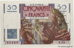 50 Francs LE VERRIER FRANCE  1946 F.20.05 AU-