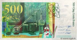500 Francs PIERRE ET MARIE CURIE Symbole décalé Fauté FRANCE  1994 F.76f1.01 VF