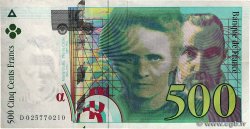 500 Francs PIERRE ET MARIE CURIE Symbole décalé Fauté FRANCE  1994 F.76f1.01 VF+
