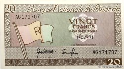 20 Francs RUANDA  1971 P.06c SPL