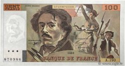 100 Francs DELACROIX imprimé en continu FRANKREICH  1991 F.69bis.04a