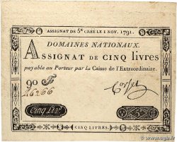 5 Livres FRANKREICH  1791 Ass.20a