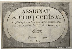 500 Livres FRANCE  1794 Ass.47a