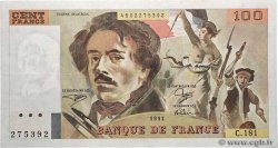 100 Francs DELACROIX imprimé en continu FRANCE  1991 F.69bis.03b1 XF