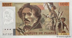 100 Francs DELACROIX imprimé en continu FRANCE  1991 F.69bis.04b