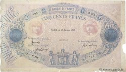 500 Francs BLEU ET ROSE FRANCE  1912 F.30.20 VG