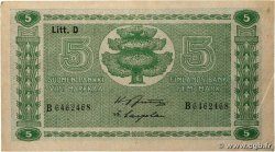 5 Markkaa FINLAND  1939 P.069a