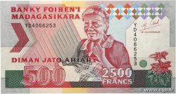 2500 Francs - 500 Ariary MADAGASCAR  1988 P.072Ab