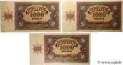 1000 Kuna Lot CROATIA  1941 P.04a UNC-