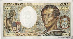 200 Francs MONTESQUIEU FRANCE  1989 F.70.09