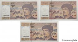 20 Francs DEBUSSY Modifié Lot FRANKREICH  1997 F.66ter.02A59 -A60 - A61 ST