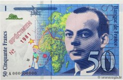 50 Francs SAINT-EXUPÉRY Spécimen FRANKREICH  1992 F.72.02Spn fST+