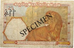 25 Francs type 1941 Spécimen AFRIQUE ÉQUATORIALE FRANÇAISE  1943 A.115bS2 F