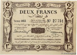 2 Francs TUNESIEN  1920 P.50 fST+